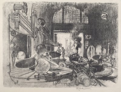 Potkurin lapojen valmistus, 1917. tekijältä Joseph Pennell