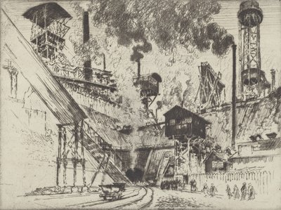 Mouth of the Mine, Ruhrort lähellä Oberhausenia, 1910. tekijältä Joseph Pennell