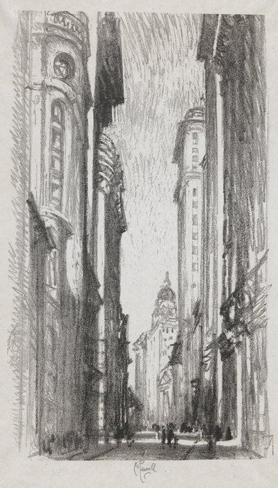 Nassau Street, #5 Iconophie Club Collectionissa tekijältä Joseph Pennell