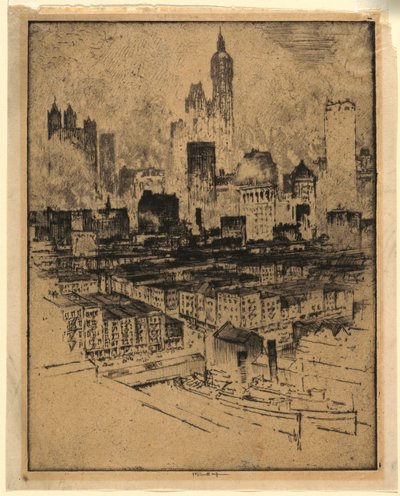 New York Brooklyn Bridgestä tekijältä Joseph Pennell