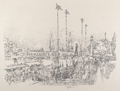 Oberbaumin silta, Berliini, 1921. tekijältä Joseph Pennell