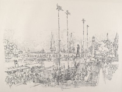 Oberbaumin silta, Berliini, 1921. tekijältä Joseph Pennell