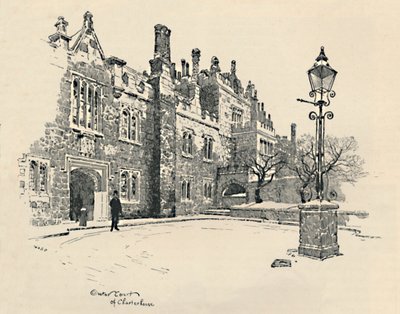 Old Charterhouse: Masters Court, 1886 tekijältä Joseph Pennell