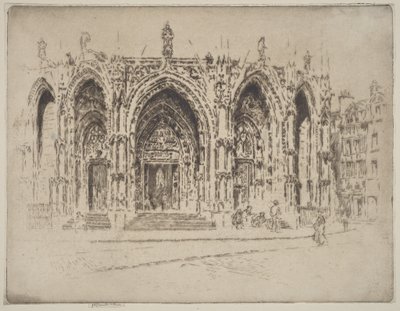 Saint-Macloun kirkon kuisti, Rouen tekijältä Joseph Pennell