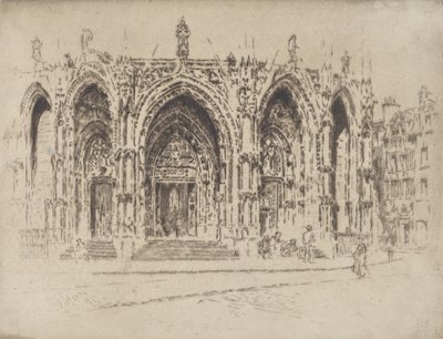 San Macloun kuisti, Rouen, 1907. tekijältä Joseph Pennell