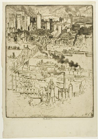 Rautatieasema, Pittsburgh tekijältä Joseph Pennell