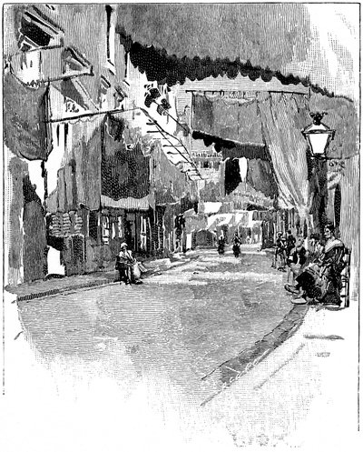 Rue de Beaucaire. Joseph Pennellin kaiverrus 1888 tekijältä Joseph Pennell