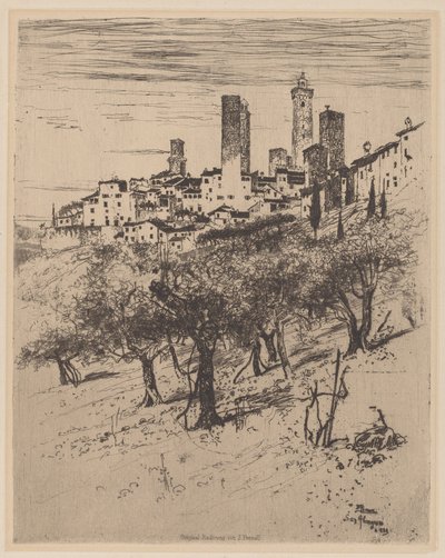 Pyhä Gimignano tekijältä Joseph Pennell
