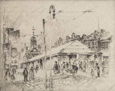 Second Street Market, Philadelphia, 1920. tekijältä Joseph Pennell