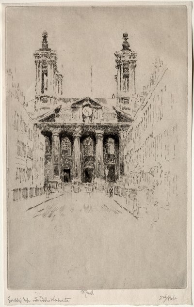 St. Johns, Westminster, 1895. tekijältä Joseph Pennell