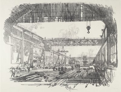 Terästangot kuorille, 1916. tekijältä Joseph Pennell