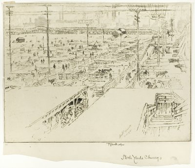 Stock Yards, Chicago tekijältä Joseph Pennell
