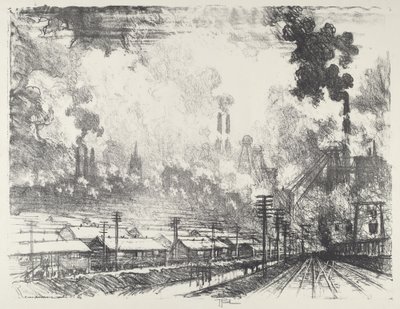 Hiilikaivos, 1916. tekijältä Joseph Pennell