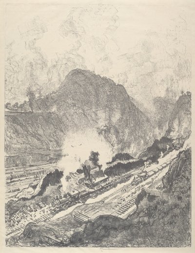Culebra-leikkaus, 1912. tekijältä Joseph Pennell