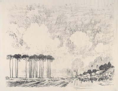 The Embarkation Camp, Classic Grove, 1917. tekijältä Joseph Pennell