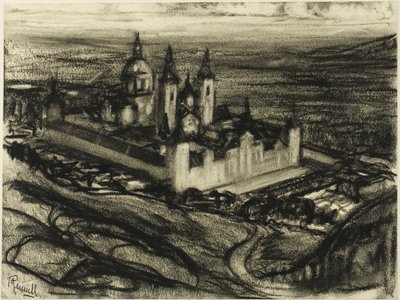 Escorial Filipin istuimelta (Filipin tuoli) käsin tekijältä Joseph Pennell