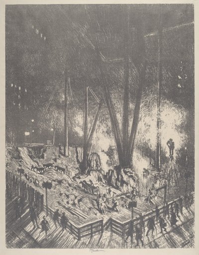 Perusteet, Pilvenpiirtäjän rakentaminen, 1910. tekijältä Joseph Pennell