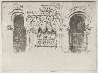 Perustajan hauta, Pyhän Bartolomeus Suuren kirkko tekijältä Joseph Pennell