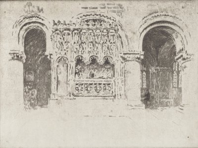 Perustajan hauta, Pyhän Bartolomeus Suuren kirkko, 1903. tekijältä Joseph Pennell