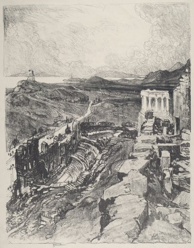 Odeon, Ateena, 1913. tekijältä Joseph Pennell