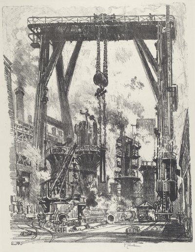 Vanha tykkikuoppa, 1916. tekijältä Joseph Pennell