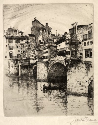 Ponte Vecchio, 1883. tekijältä Joseph Pennell