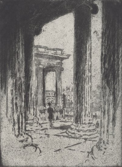 Portico, British Museum, 1905. tekijältä Joseph Pennell