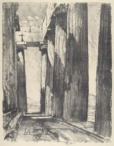 Parthenonin portico, 1913. tekijältä Joseph Pennell