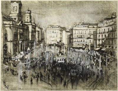 Puerta del Sol, Madrid tekijältä Joseph Pennell