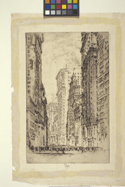Pörssi, New York (etsaus) tekijältä Joseph Pennell