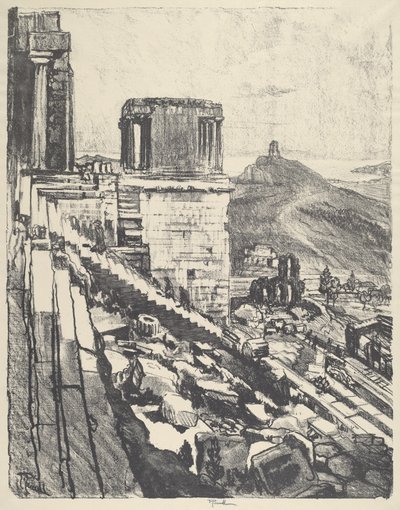 Niken temppeli, Ateena, 1913. tekijältä Joseph Pennell