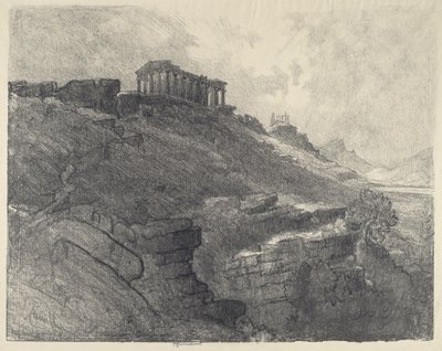 Temppelit seinällä, Girgenti, 1913. tekijältä Joseph Pennell