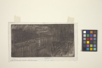 Thames sillan alla (etsaus) tekijältä Joseph Pennell