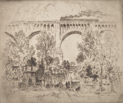 Viaduct, D., L. & W., Nicholson, Pa., 1919. tekijältä Joseph Pennell