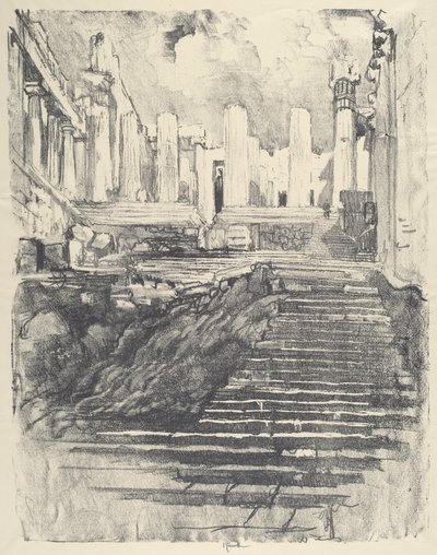 Tie Akropolikselle, 1913. tekijältä Joseph Pennell