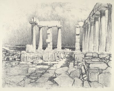 Viinipimeä meri, Sunium, 1913. tekijältä Joseph Pennell
