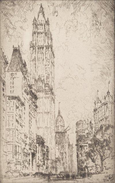 Woolworth-rakennus, 1915. tekijältä Joseph Pennell