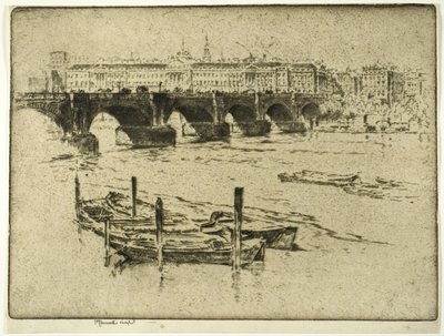 Waterloo Bridge ja Somerset House tekijältä Joseph Pennell