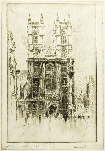 West Front, Westminster Abbey tekijältä Joseph Pennell