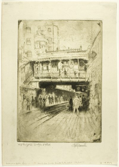 Westminster Bridgen asema tekijältä Joseph Pennell