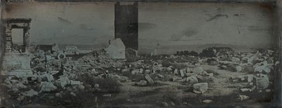 Rauniot ja etuala, Akropolis, Ateena, 1842. tekijältä Joseph Philibert Girault De Prangey