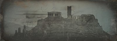 Länsimainen lähestymistapa Akropolis-kukkulalle, Ateena, 1842. tekijältä Joseph Philibert Girault De Prangey
