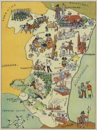 Alsace (värilitografia) tekijältä Joseph Porphyre Pinchon