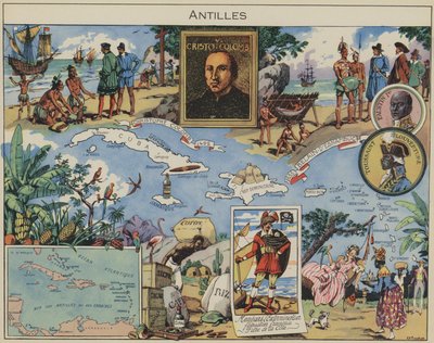 Antillit (värilitografia) tekijältä Joseph Porphyre Pinchon