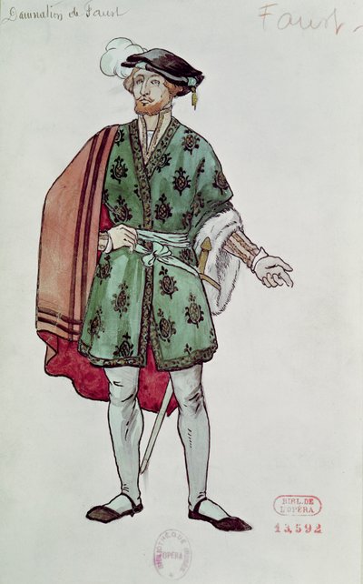 Hector Berliozin (1803-69) Faustin pukusuunnitelma teoksesta 