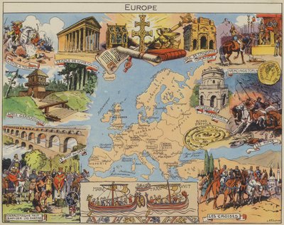 Eurooppa (värilliset litografiat) tekijältä Joseph Porphyre Pinchon