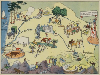 Gascogne-Bearn (värilitro) tekijältä Joseph Porphyre Pinchon