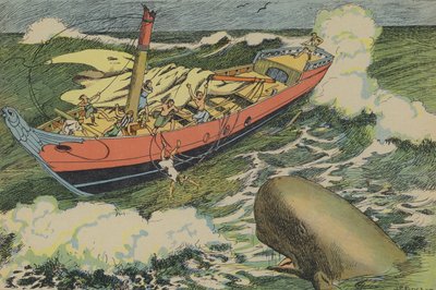 Joona ja valas (värilitografia) tekijältä Joseph Porphyre Pinchon