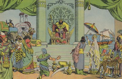 Salomo kunniassaan (värilitografia) tekijältä Joseph Porphyre Pinchon