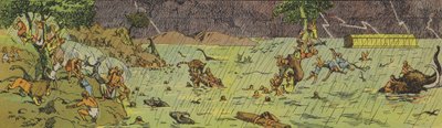 Vedenpaisumus (värilitografia) tekijältä Joseph Porphyre Pinchon
